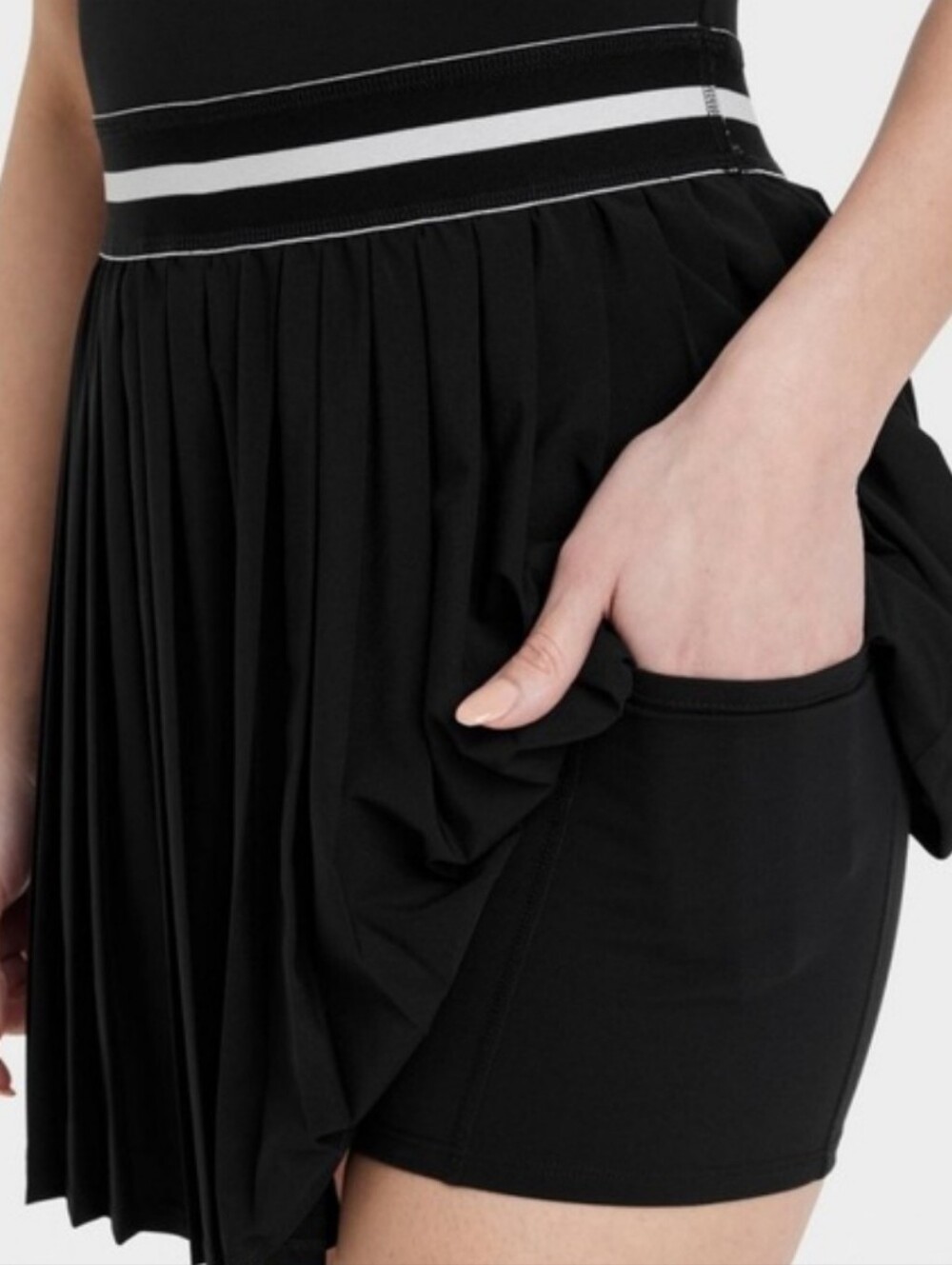 Nwot All In Motion Black Pleated Bottom Active Tennis Dress - Picture 3 of 7